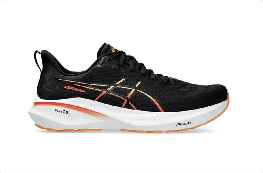Zwarte ASICS neutrale hardloopschoen