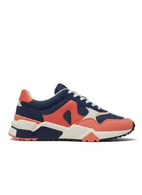 Retro Chunky Sneaker – Navy / Coral / Off-White