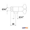 Venlo Nimbus II Comfort Eco douchekraan 3/8" - 12 cm zonder omstel