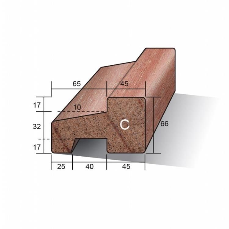 Hardhout kozijnhout type C - onderdorpel