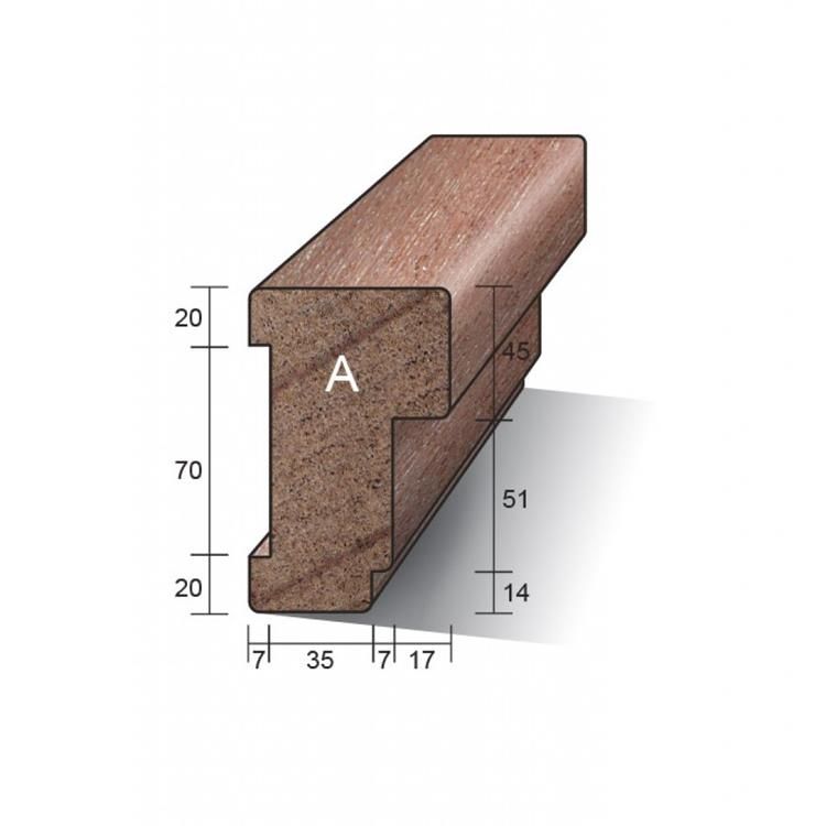 Meranti kozijnhout A - 66x110x5900 mm - wit gegrond