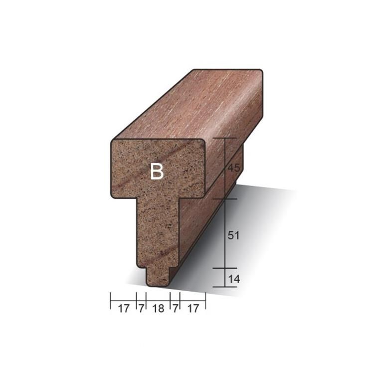 Meranti kozijnhout B - 66x110x5900 mm - wit gegrond