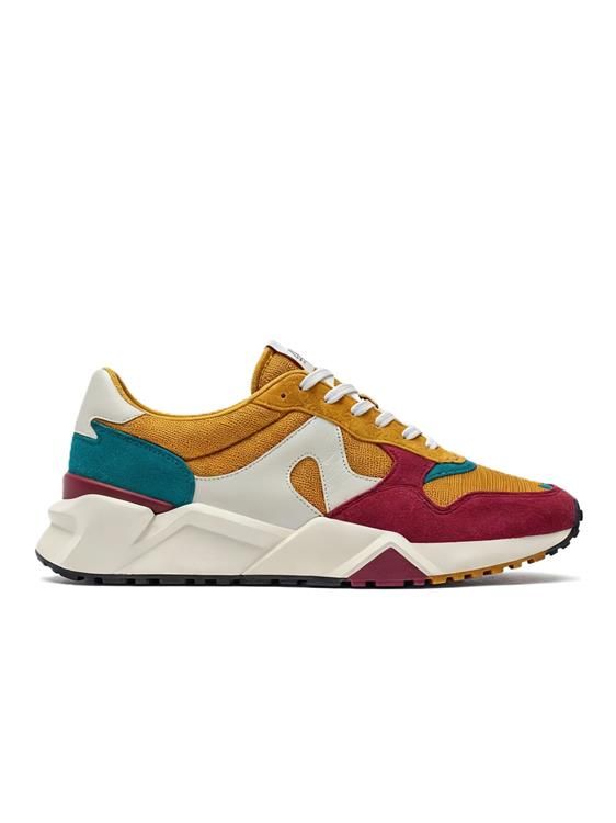 Retro Chunky Sneaker – Mustard / Burgundy / Teal