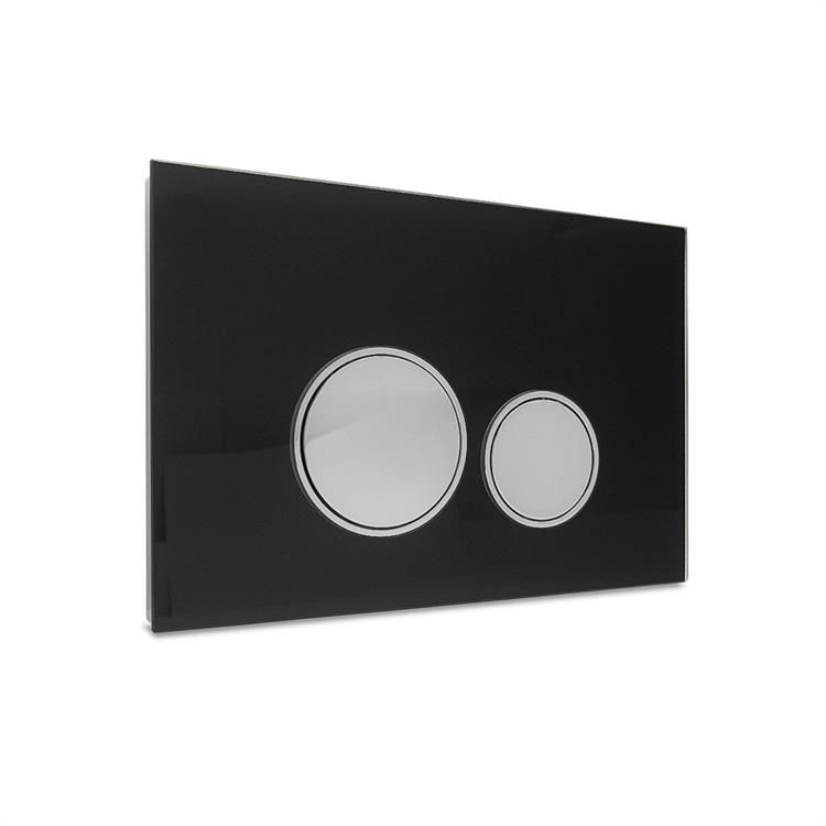Dynamic Way bedieningspaneel - rond zwart glas chroom