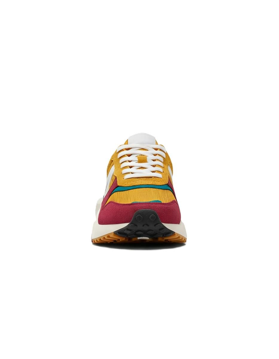 Retro Chunky Sneaker – Mustard / Burgundy / Teal
