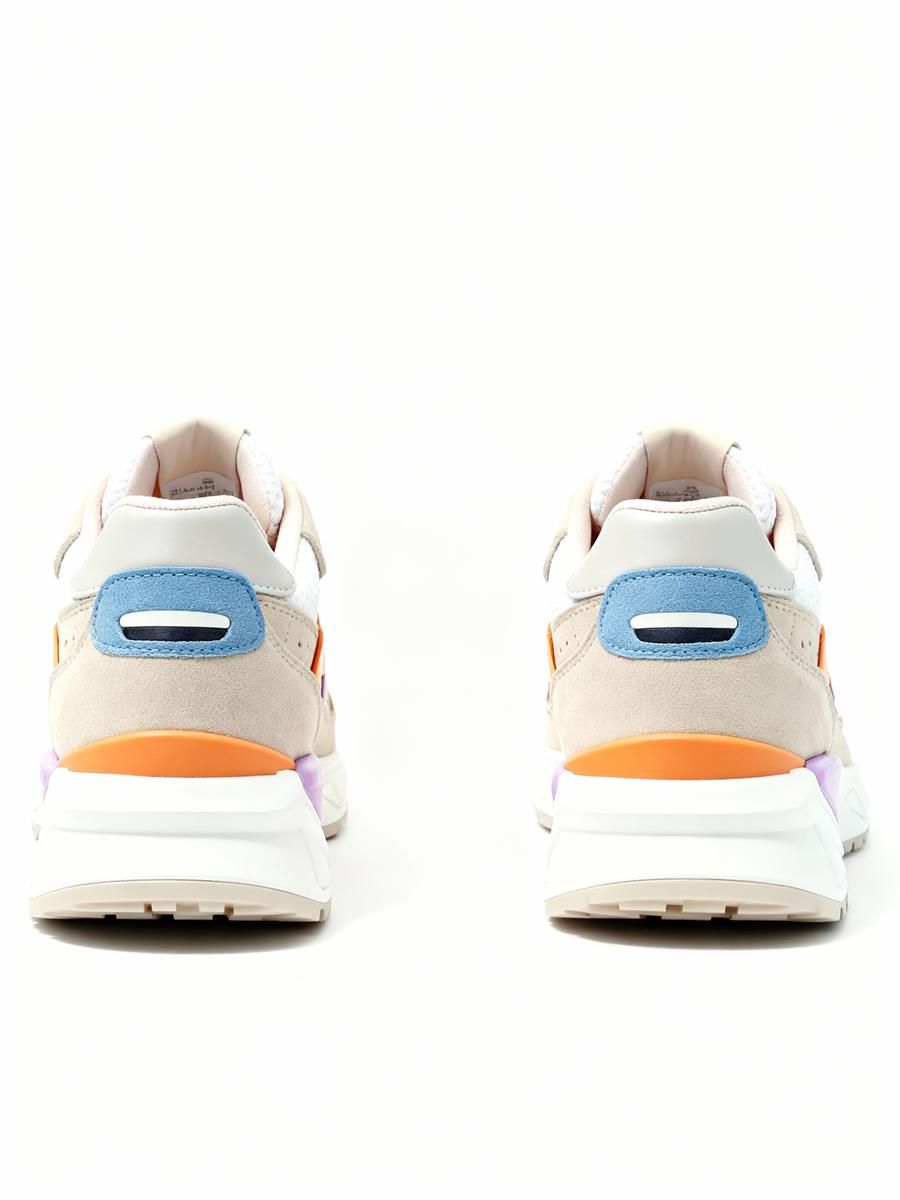 Vivid Accent Sneaker – Beige / Purple / Orange